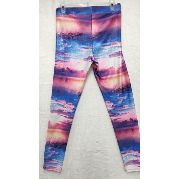Pink Victoria's Secret Leggings Women's Size‎ M Ocean/Sky All Over Print - Picture 6 of 7